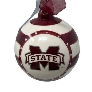 Mississippi State University Maroon and White Ceramic Ornament